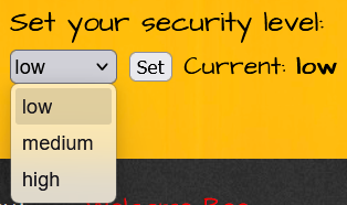 bWAPP Security Level Dropdown