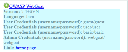 OWASP WebGoat Interface